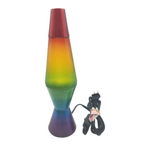 Retro Style Rainbow Lava Lamp 11.5" Colorful Motion and Glitter
